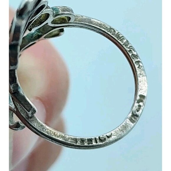 Vintage Mexico LMV 925 Sterling Silver Modernist Statement Ring Size 5.75 - Picture 6 of 8